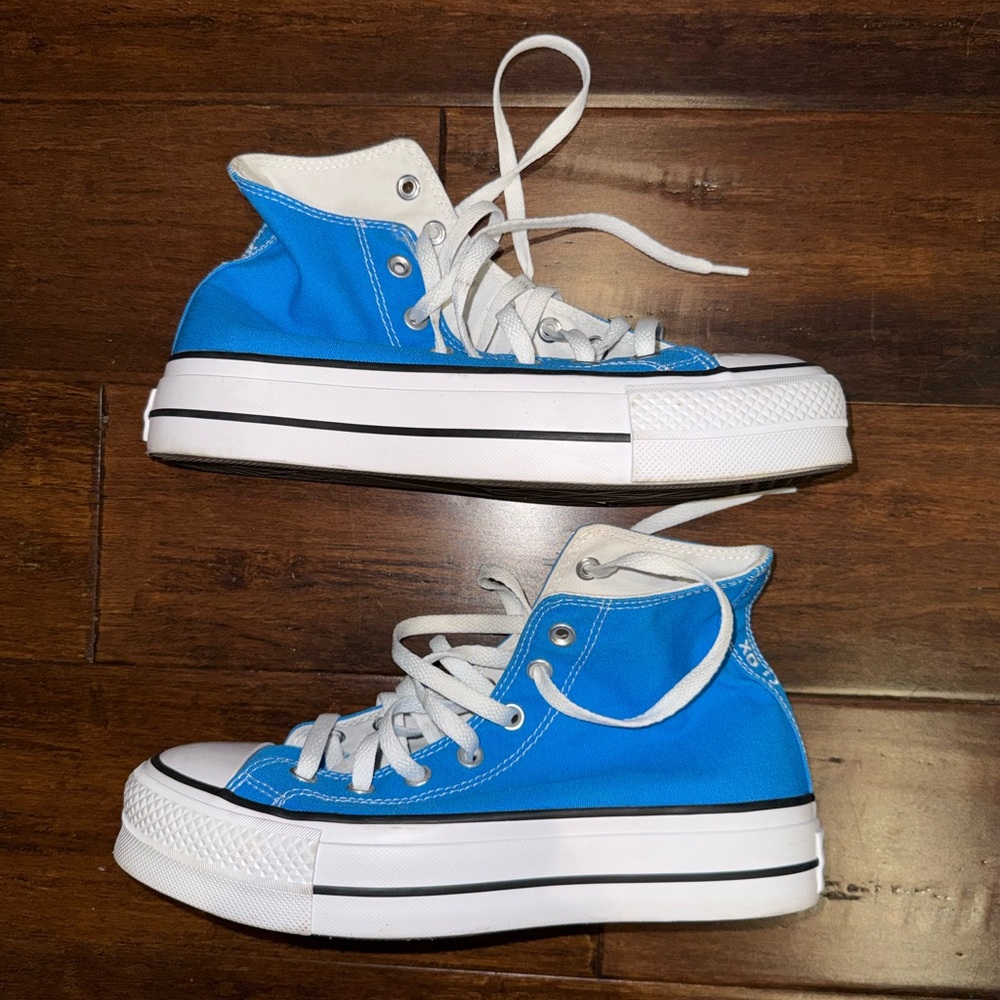 Converse Blue and White High-Top Sneakers